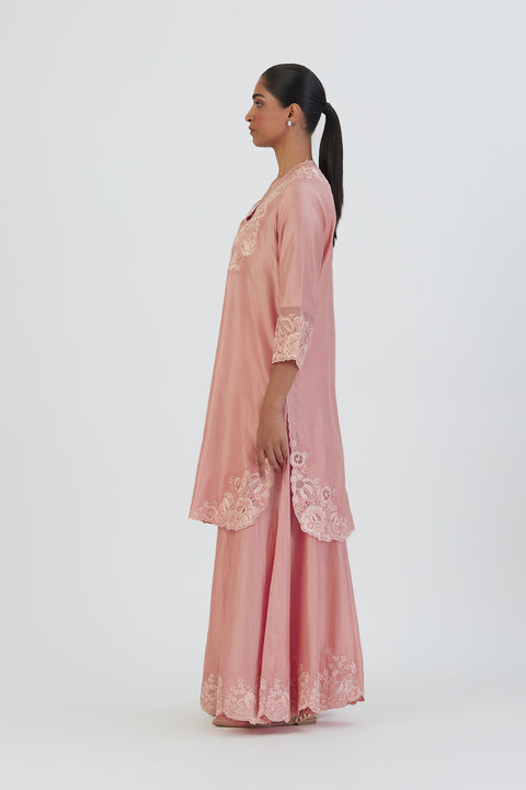 Isha Kurta and Sharara-Salmon Pink