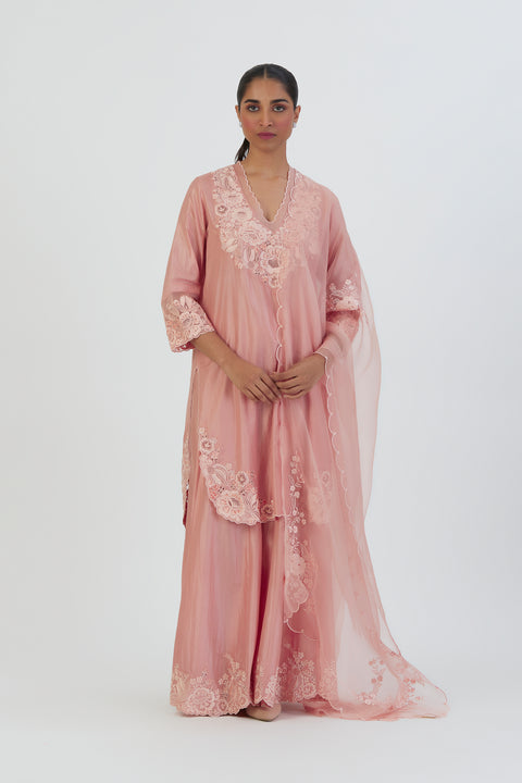 Isha Kurta and Sharara-Salmon Pink