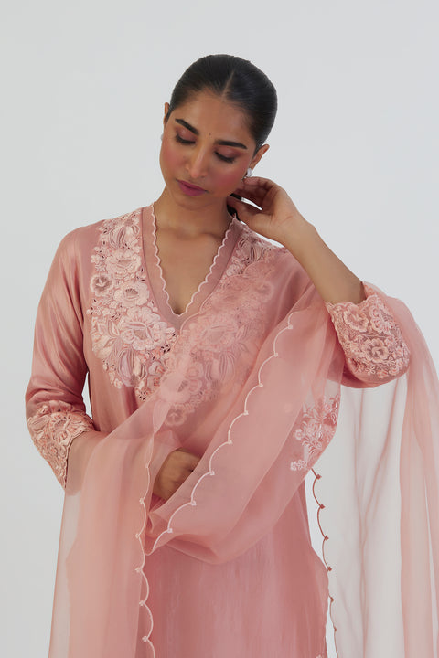 Nira Dupatta-Salmon Pink