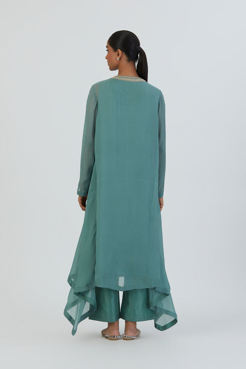 Razia Kurta and Pant-Turquoise