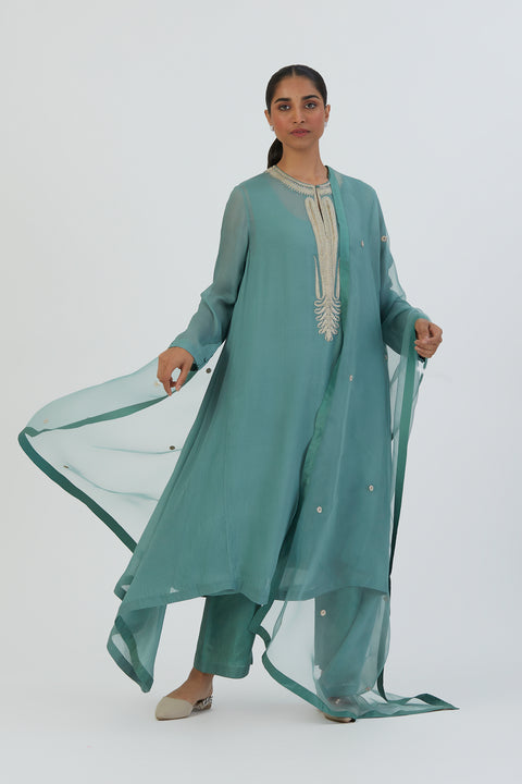 Cemal Dupatta-Turquoise