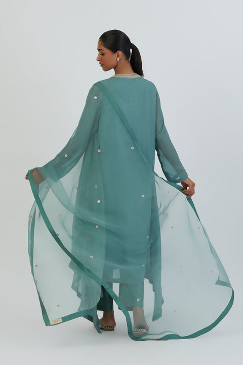 Cemal Dupatta-Turquoise