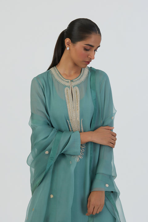 Cemal Dupatta-Turquoise