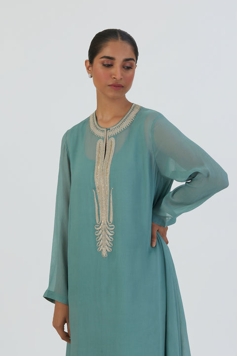 Razia Kurta and Pant-Turquoise