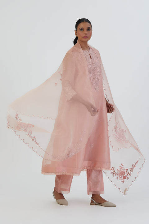 Nira Dupatta-Salmon Pink
