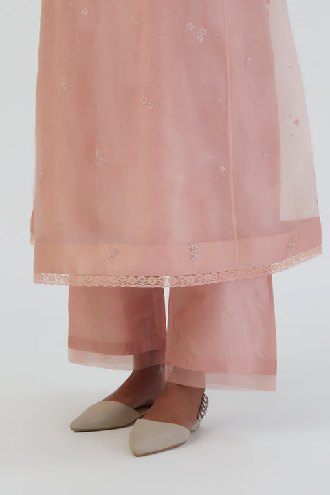 Prisha Kurta and Pant-Salmon Pink