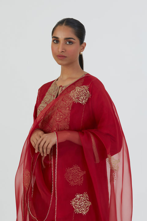 Smita Kurta and Pant-Red