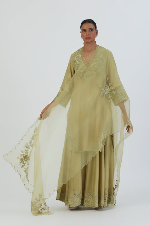 Isha Kurta and Sharara-Sea Green