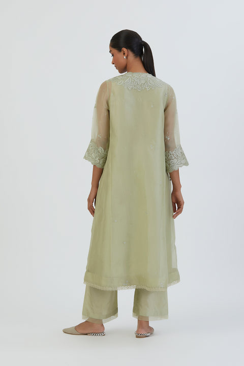 Prisha Kurta and Pant-Sea green