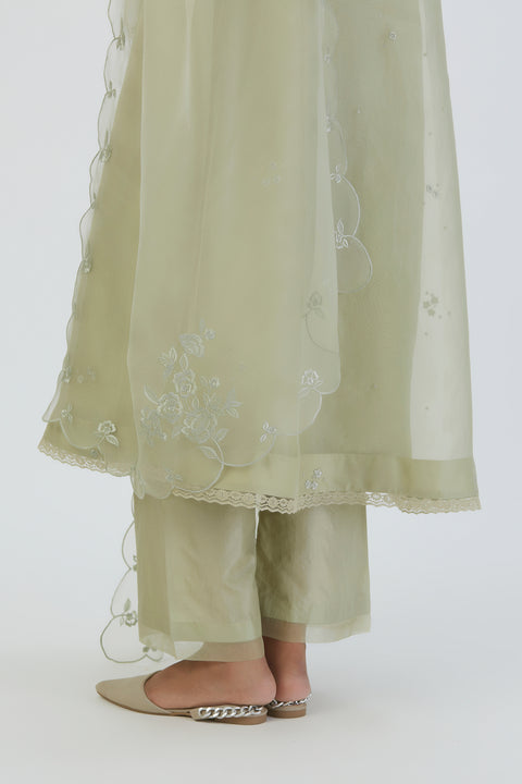 Prisha Kurta and Pant-Sea green