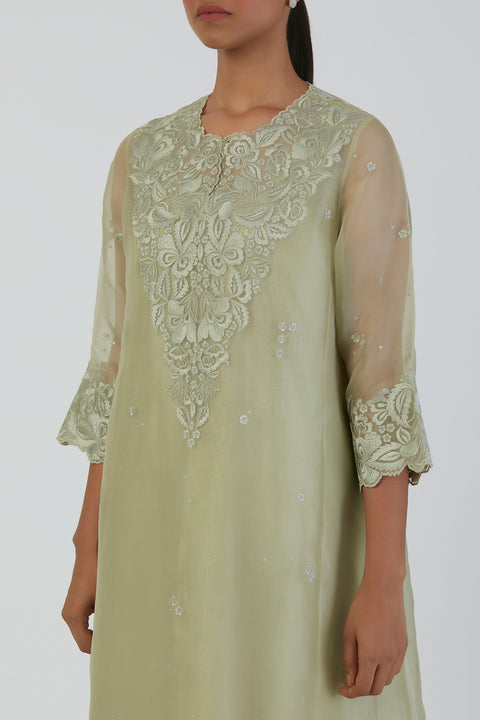 Prisha Kurta and Pant-Sea green