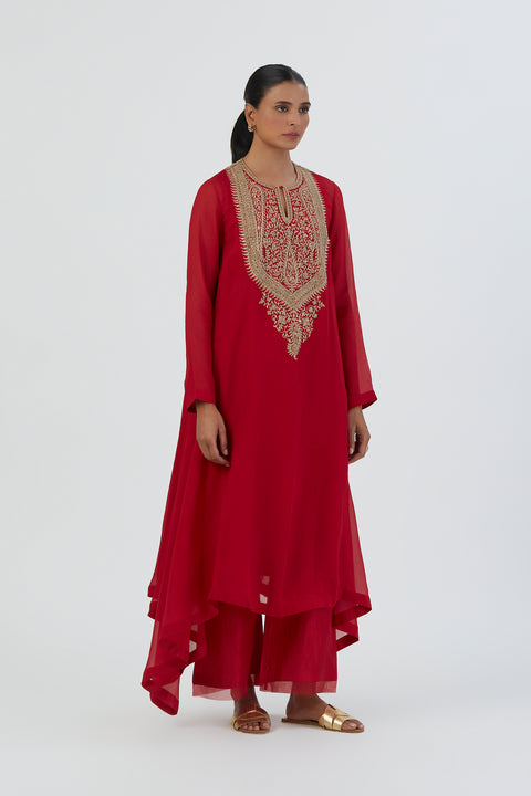 Zoya Kurta and Pant-Red