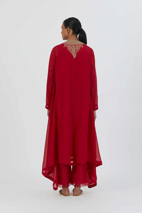 Zoya Kurta and Pant-Red