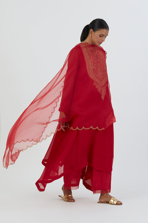 Zoya Kurta and Pant-Red