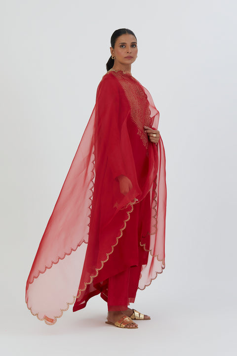 Sarah Dupatta-Red