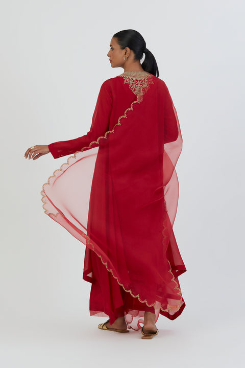 Sarah Dupatta-Red