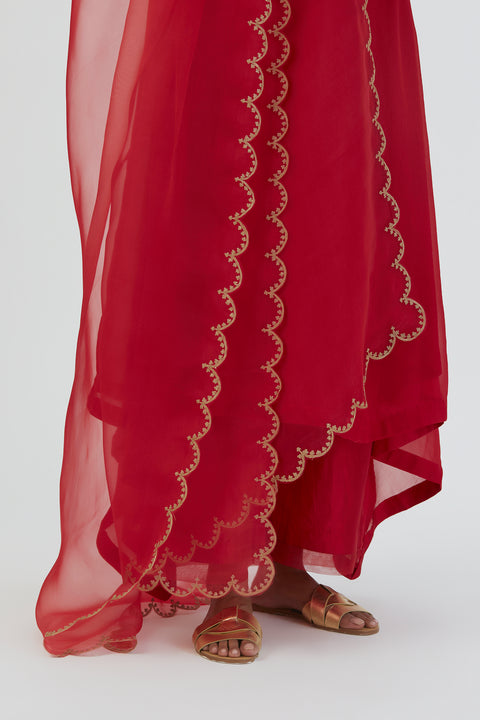 Sarah Dupatta-Red