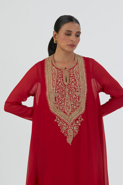 Zoya Kurta and Pant-Red