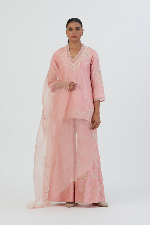 Priya Dupatta-Salmon Pink