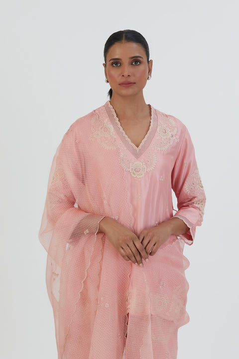 Priya Dupatta-Salmon Pink