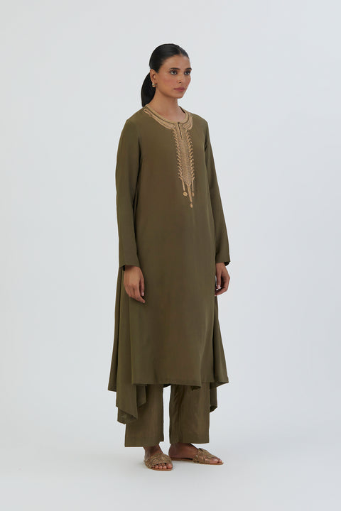 Sahej Kurta and Pant-Mehendi Green