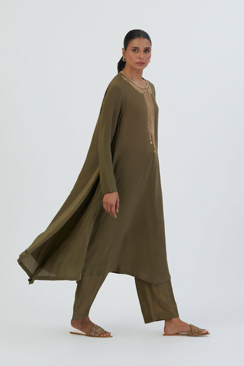 Sahej Kurta and Pant-Mehendi Green