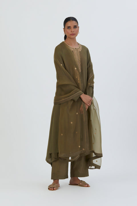 Sahej Kurta and Pant-Mehendi Green