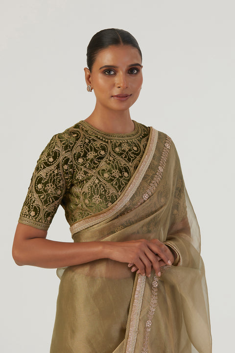 Preet Blouse-Mehendi Green