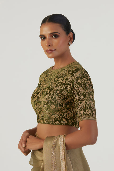 Preet Blouse-Mehendi Green