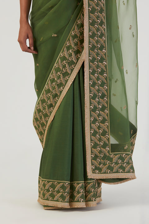 Parineeta Saree-Green