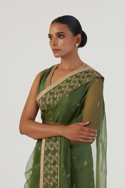 Parineeta Saree-Green