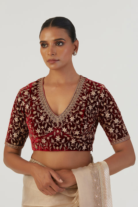 Fiza Blouse-Deep Red