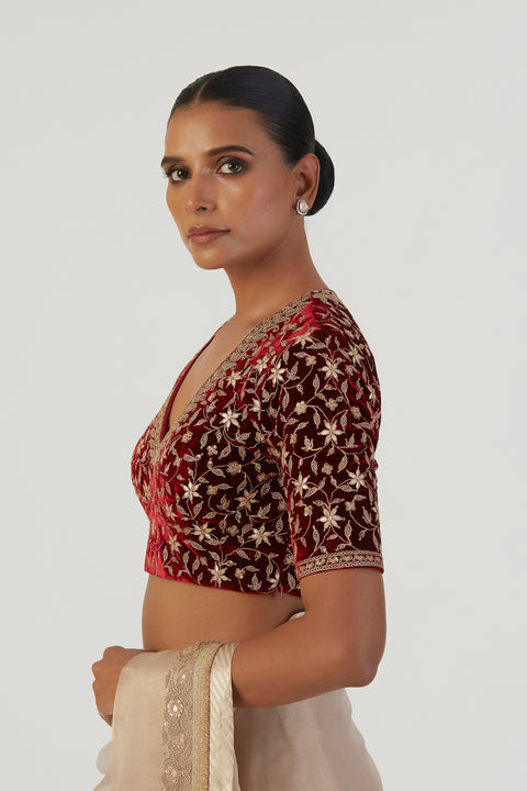 Fiza Blouse-Deep Red