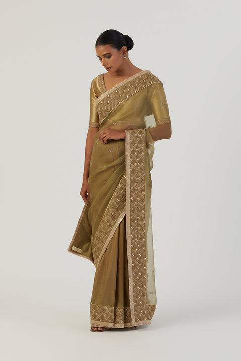 Tira Saree-Mehendi Green