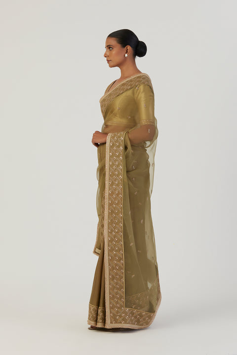Tira Saree-Mehendi Green