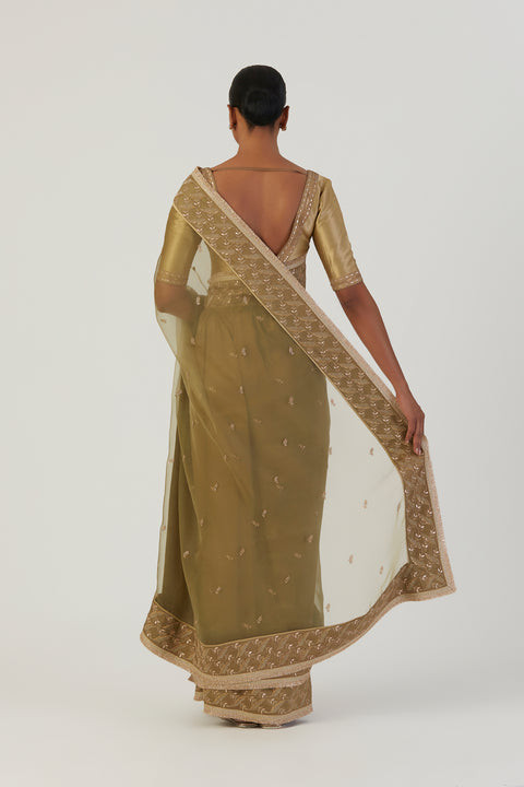 Tira Saree-Mehendi Green