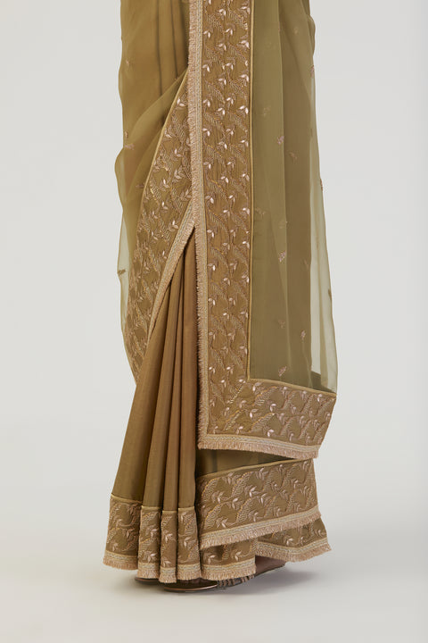 Tira Saree-Mehendi Green