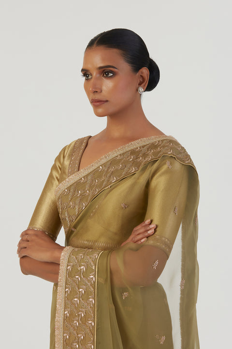 Tira Saree-Mehendi Green