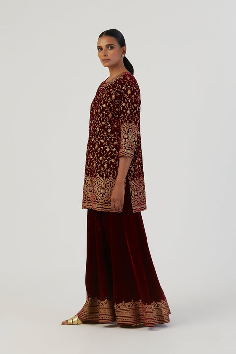 Akira Kurta and Sharara-Maroon