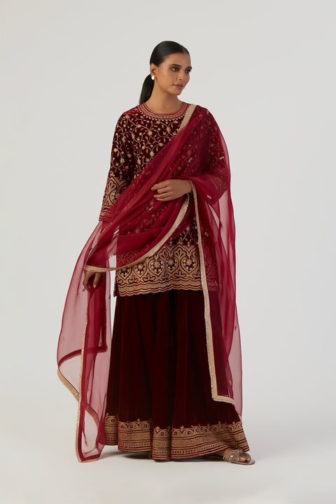 Nia Dupatta-Deep Red