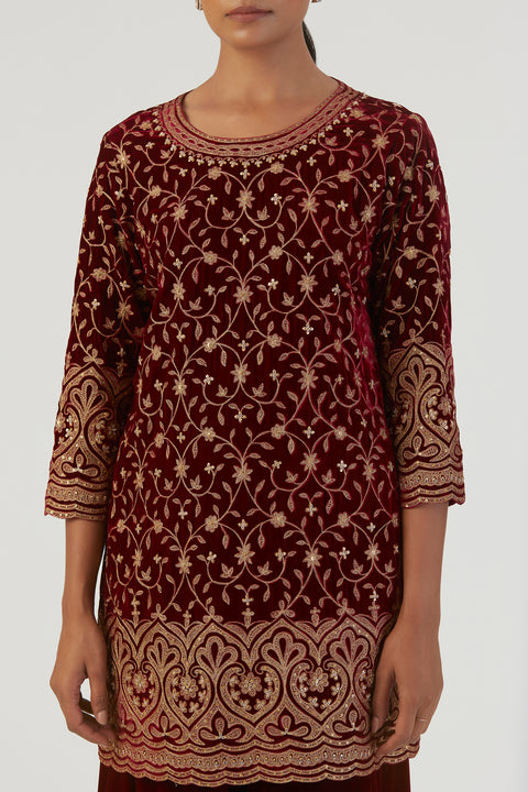 Akira Kurta and Sharara-Maroon
