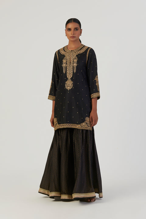 Sajal Kurta and Sharara-Black