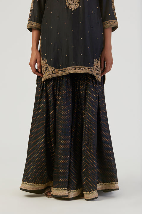 Sajal Kurta and Sharara-Black