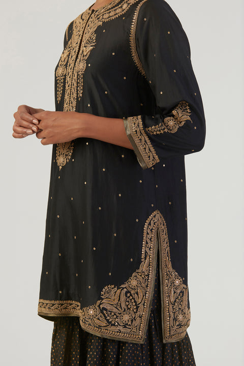 Sajal Kurta and Sharara-Black