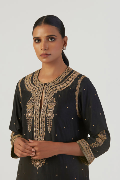 Sajal Kurta and Sharara-Black