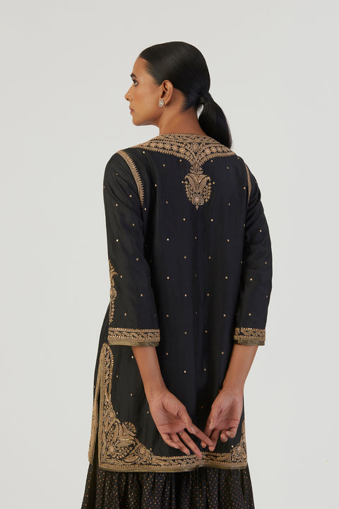 Sajal Kurta and Sharara-Black