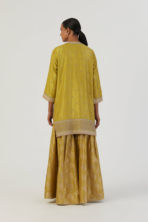 Iqra Kurta and Sharara-Lime Green