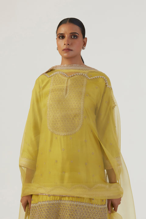 Bela Dupatta-Lime Green