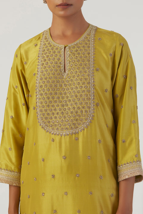 Iqra Kurta and Sharara-Lime Green