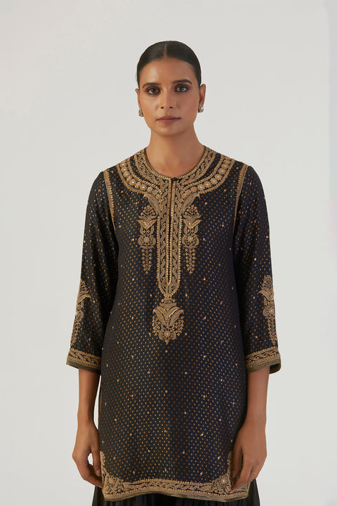 Ivrati Kurta and Sharara-Black
